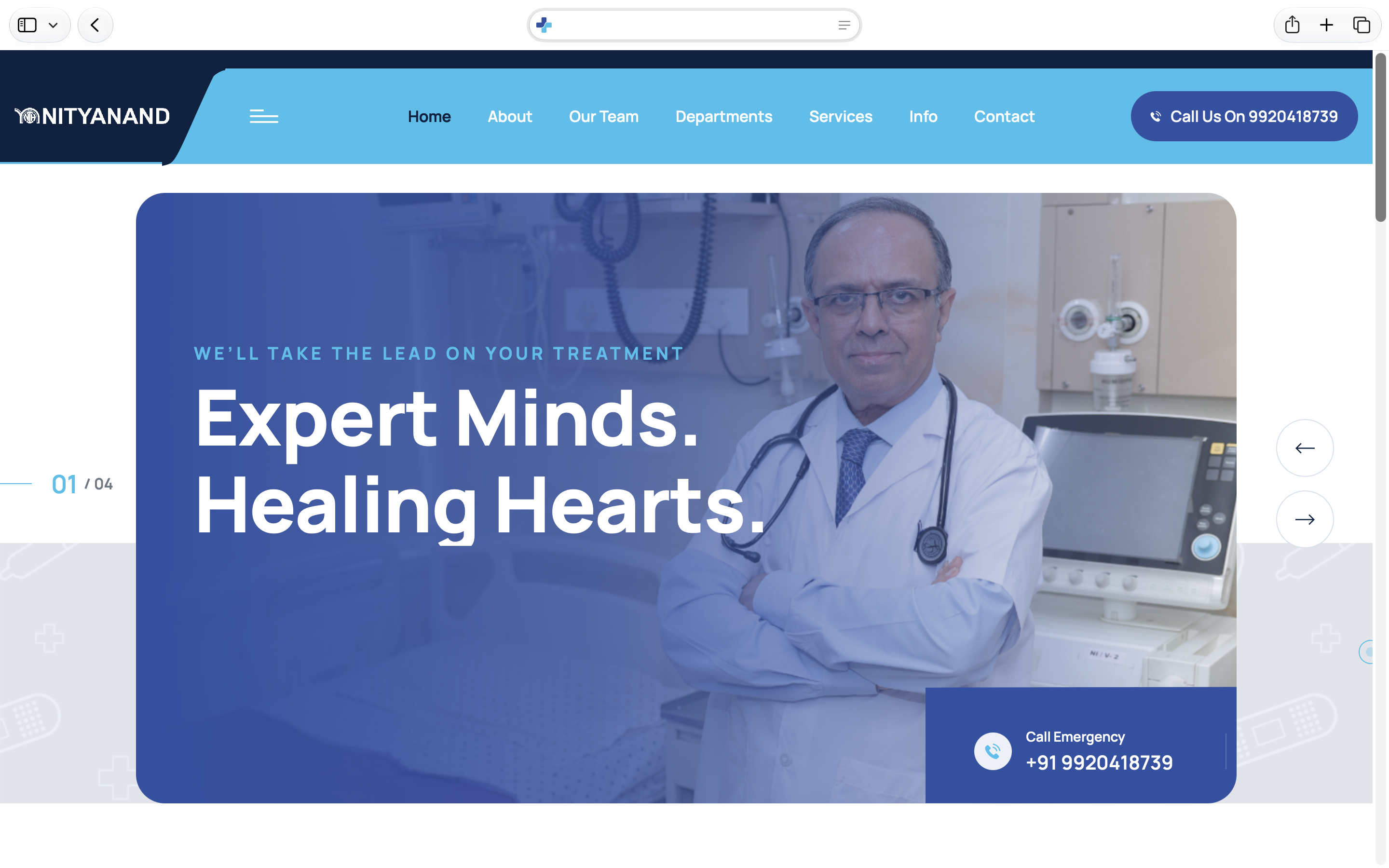 Nityanand Hospital portfolio work